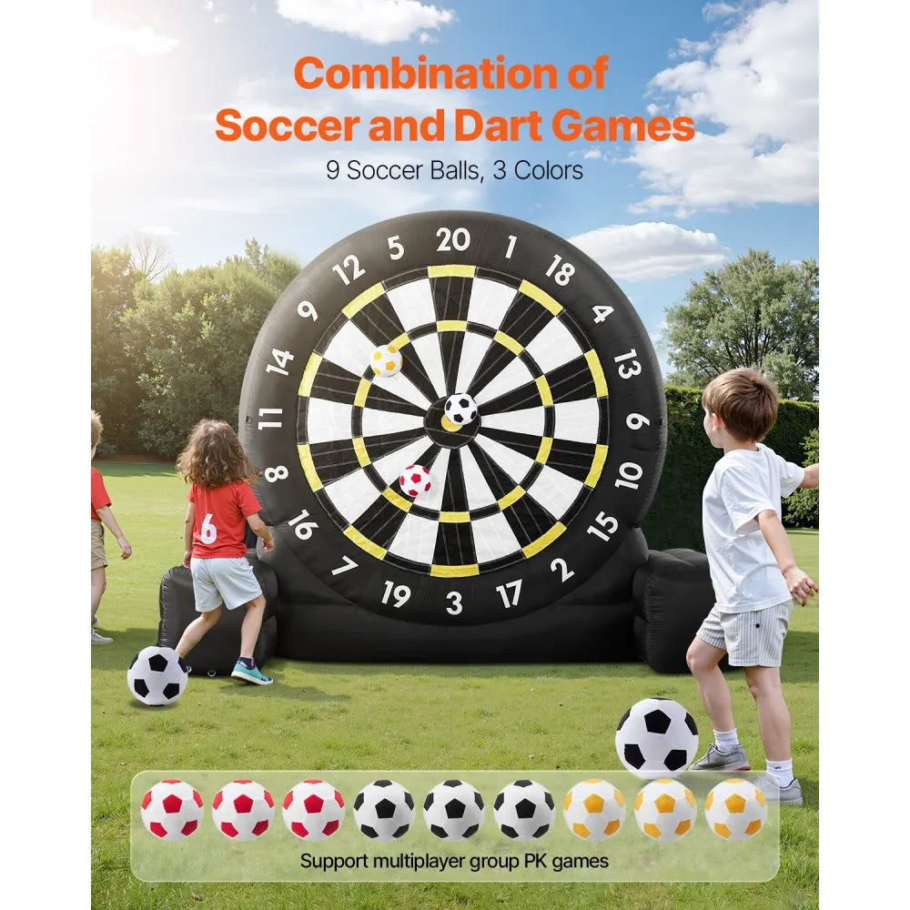 VEVOR Inflatable Soccer Dart Board over 8 ft High with 9 Kick Balls & Air Pump