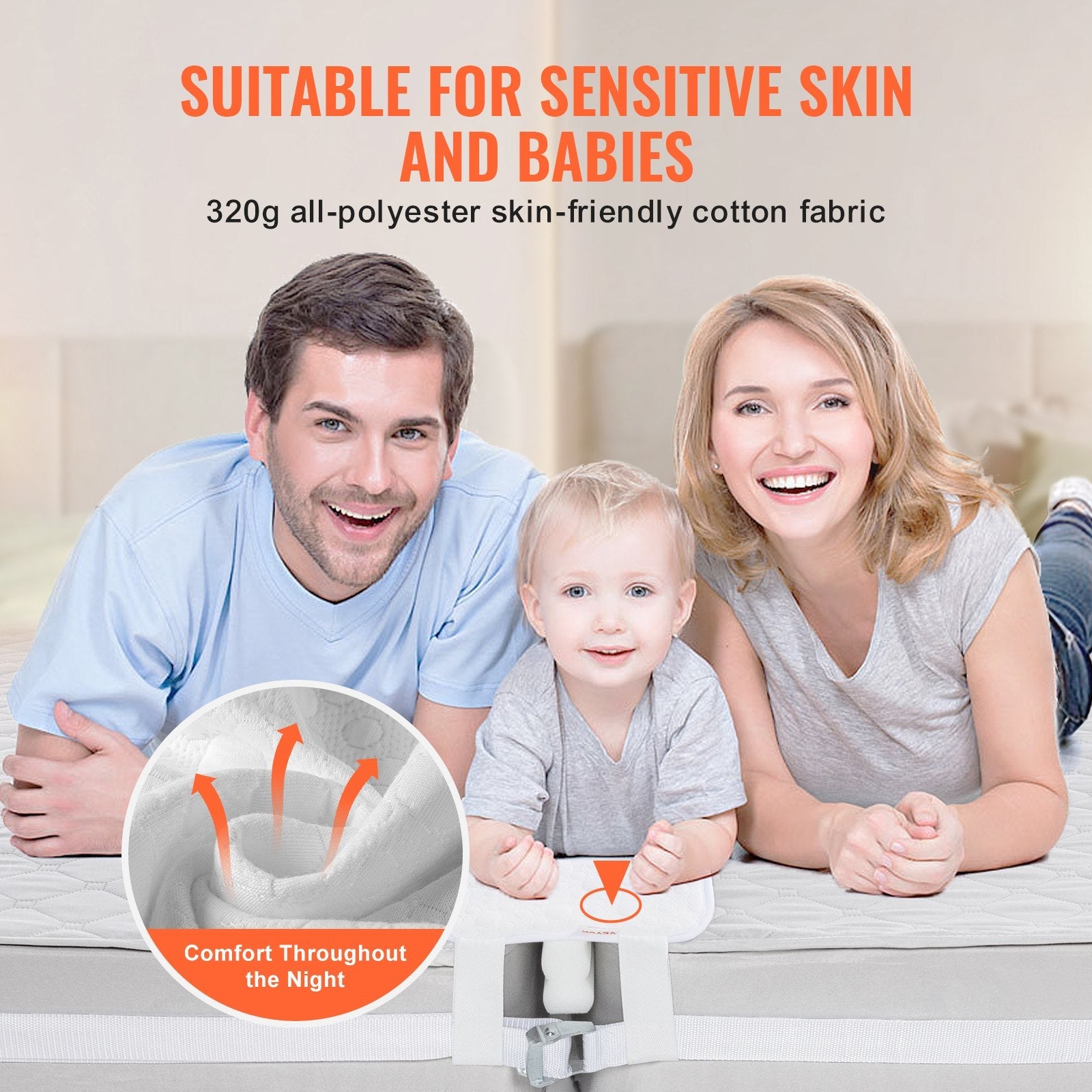 VEVOR Bed Bridge King Bed Converter Kit Metal Buckle and Storage Bag 75"L x 10"W 