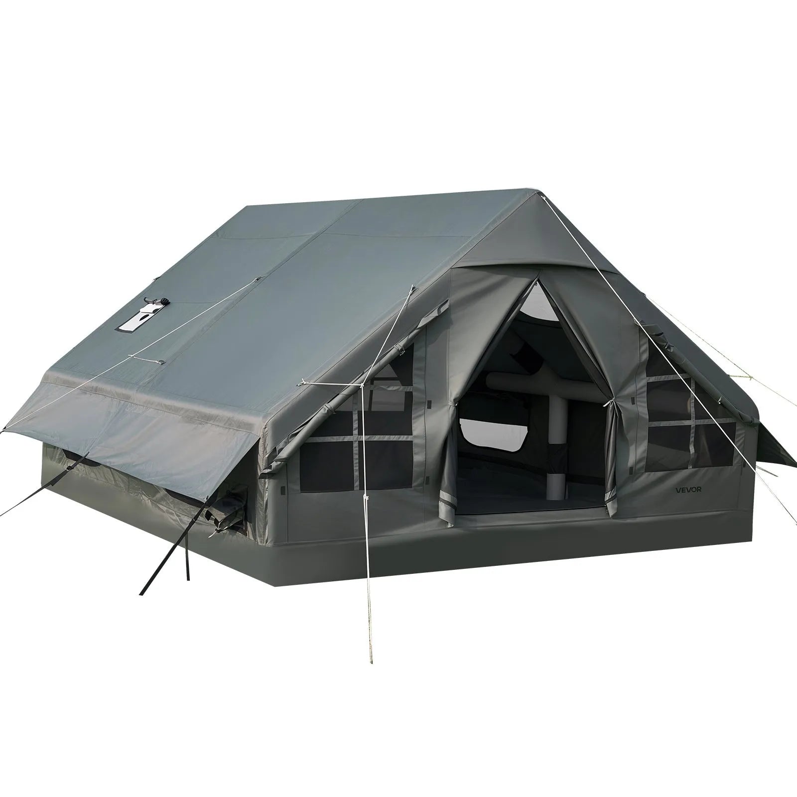 5-8 Person Inflatable Camping Tent with Hand Pump, Waterproof Glamping Air Tent with Skylight, Stove Jack & Carry Bag