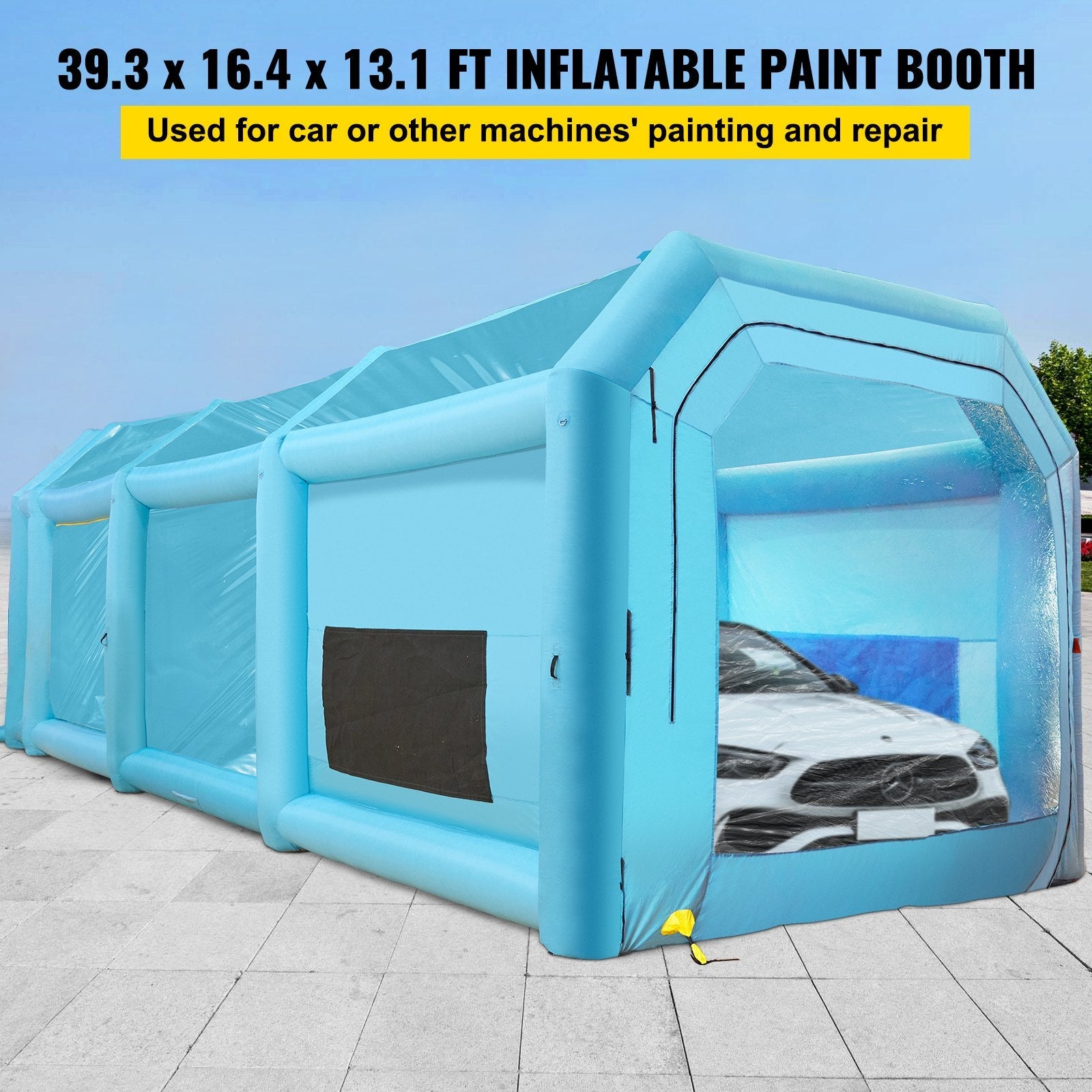 VEVOR 39.4x16.4x13.1ft Inflatable Spray Booth Custom Tent Paint Booth Inflatable 