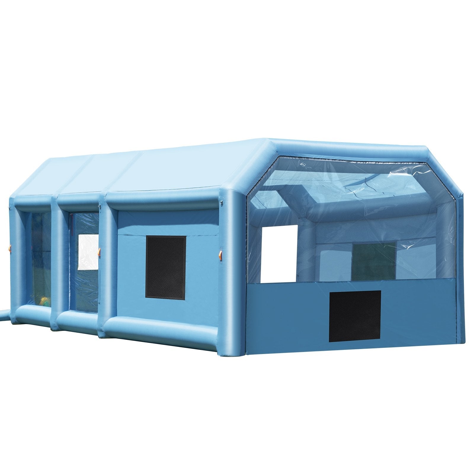 VEVOR Inflatable Paint Booth, 29.5 x 15.7 x 11.8 ft Inflatable Spray Booth, with 950W+750W Powerful Blowers and Air Filter System, Portable Car Paint Booth for Large Truck, Large Van, Large Machinery 