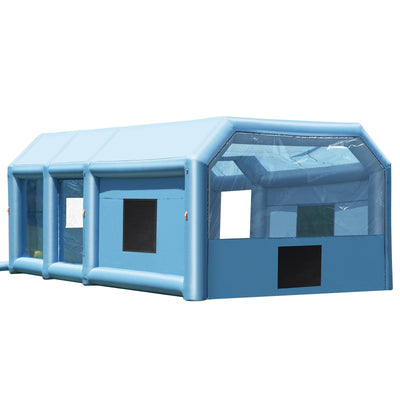 VEVOR Inflatable Paint Booth, 29.5 x 15.7 x 11.8 ft Inflatable Spray Booth, with 950W+750W Powerful Blowers and Air Filter System, Portable Car Paint Booth for Large Truck, Large Van, Large Machinery 