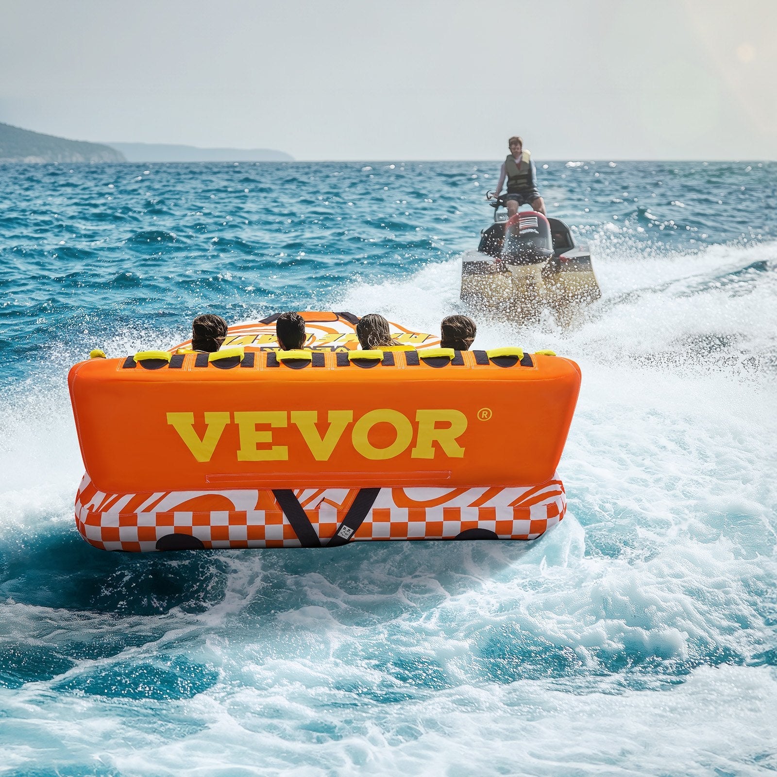 VEVOR Towable Tube for Boating 1-4 Riders Inflatable Boat Tubes and Towables 