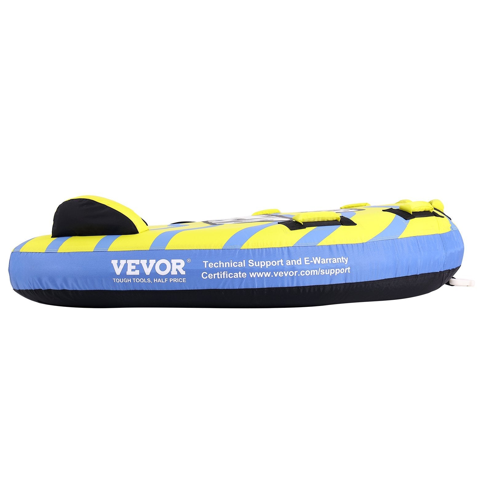 VEVOR Towable Tube for Boating, 1-3 Riders Inflatable Towable Tube with Bumper Fins, 510 lbs Water Sport Towable Tubes for Boats to Pull, Full Nylon Cover, EVA Grab Handles and Speed Safety Valve 