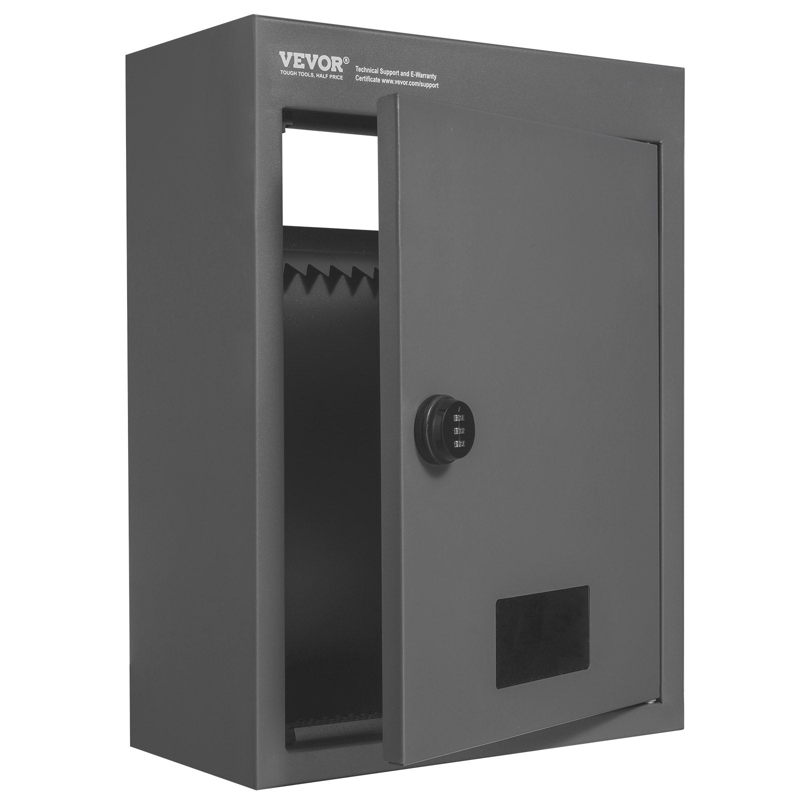 VEVOR Through The Wall Drop Box, Heavy Duty Steel Through the Wall Mailbox with 2.8-7.9" 13" Combination Lock, 12.5x6.3x16.9" Mail Drop Box, Dark Gray 