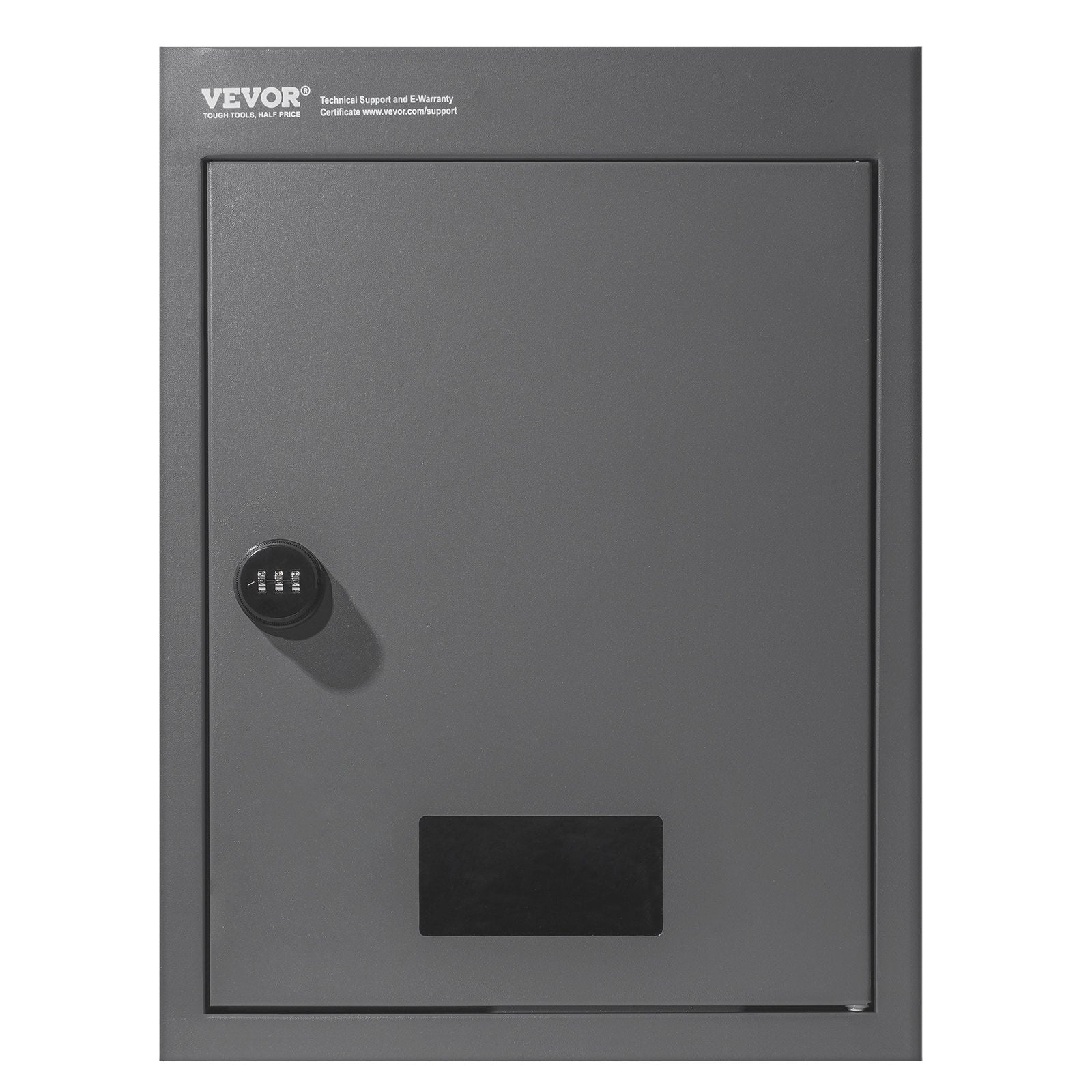 VEVOR Through The Wall Drop Box, Heavy Duty Steel Through the Wall Mailbox with 2.8-7.9" 13" Combination Lock, 12.5x6.3x16.9" Mail Drop Box, Dark Gray 