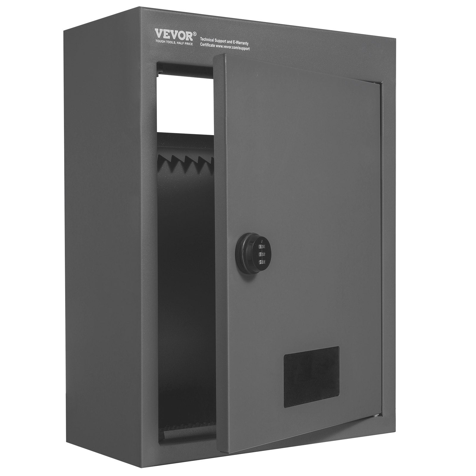 VEVOR Through The Wall Drop Box, Heavy Duty Steel Through the Wall Mailbox with 2.8-7.9" 13" Combination Lock, 12.5x6.3x16.9" Mail Drop Box, Dark Gray 
