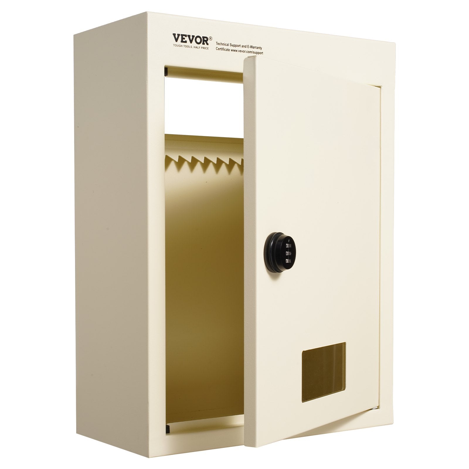 VEVOR Through The Wall Drop Box, Heavy Duty Steel Through the Wall Mailbox with 2.8-7.9" 13" Combination Lock, 12.5x6.3x16.9" Mail Drop Box, Beige 