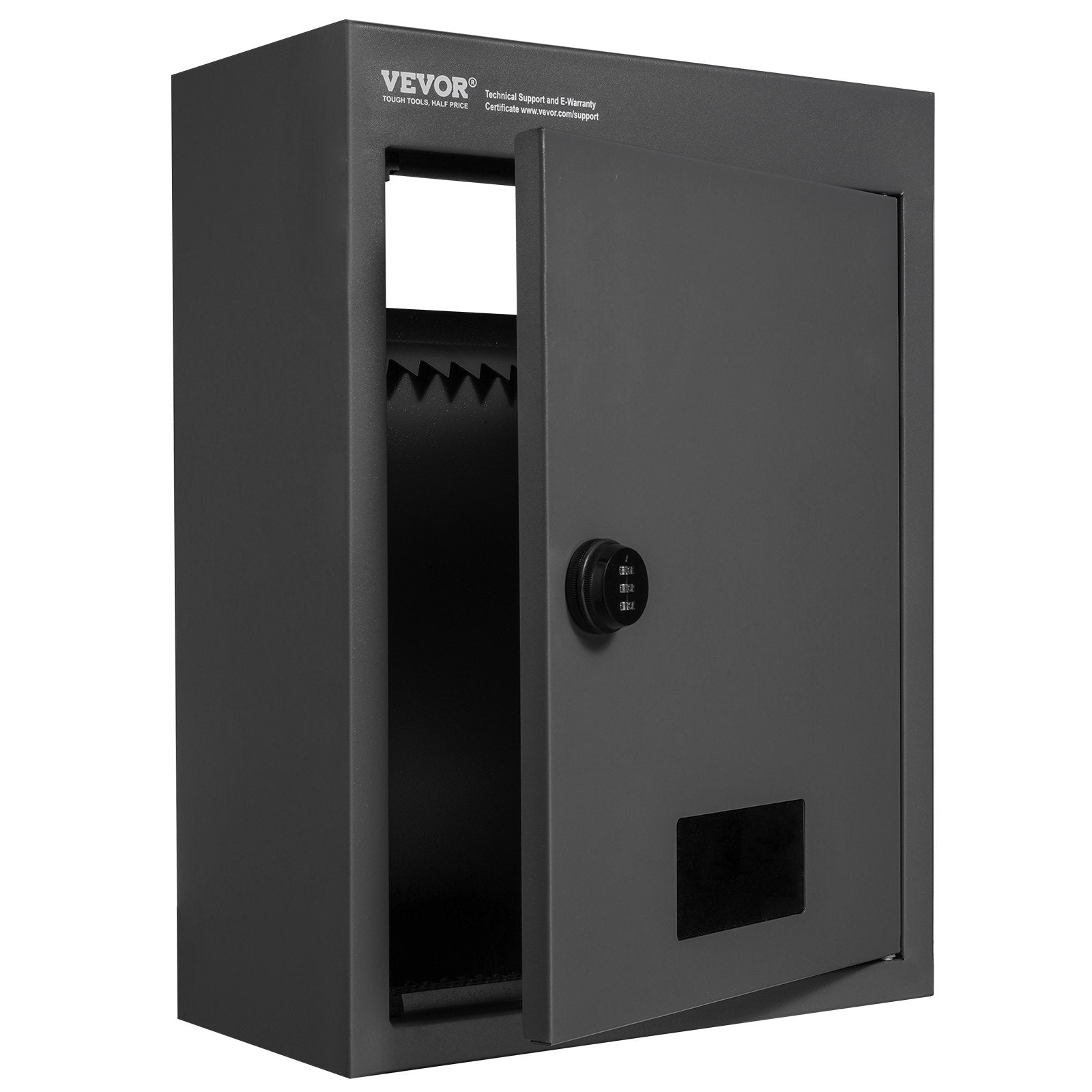 VEVOR Through The Wall Drop Box, Heavy Duty Steel Through the Wall Mailbox with 2.8-7.9" 13" Combination Lock, 12.5x6.3x16.9" Mail Drop Box, Black 