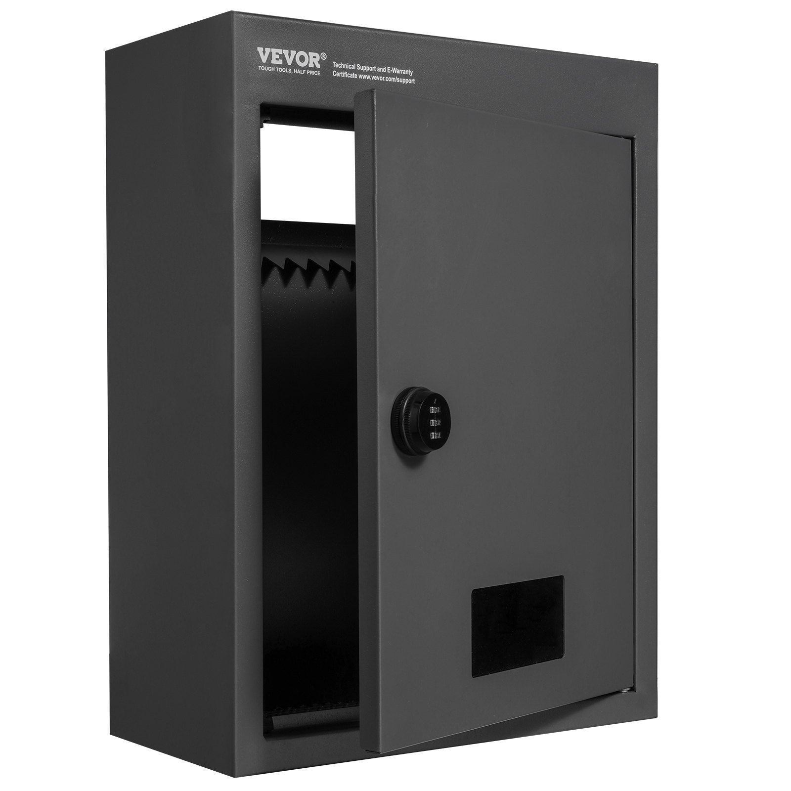VEVOR Through The Wall Drop Box, Heavy Duty Steel Through the Wall Mailbox with 2.8-7.9" 13" Combination Lock, 12.5x6.3x16.9" Mail Drop Box, Black 