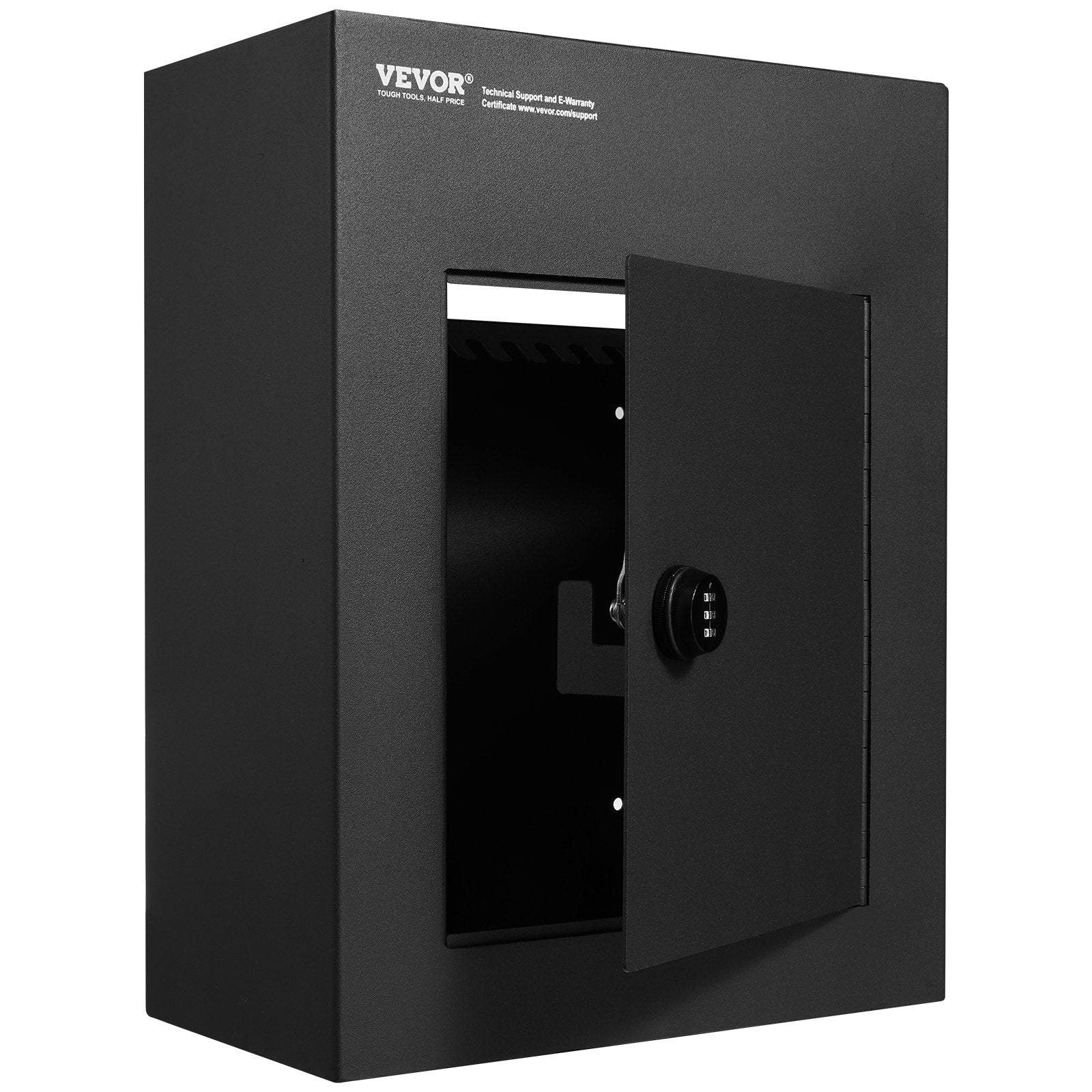 VEVOR Through The Wall Drop Box, Heavy Duty Steel Through the Wall Mailbox with 2.8-7.9" 13" Combination Lock, 13x7x17" Mail Drop Box, Black 