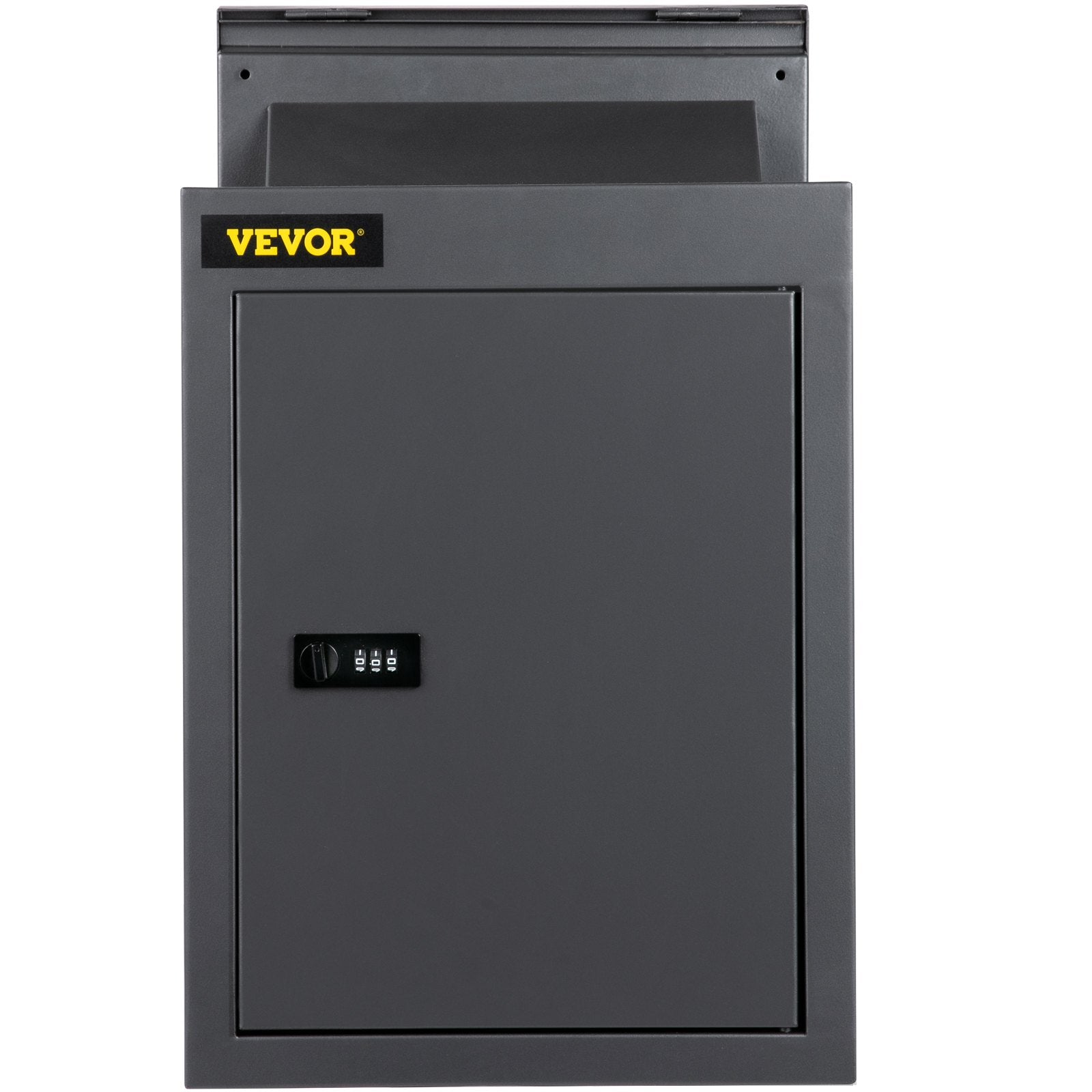 Vevor Through-the-wall Mailbox Letter Drop Box W/adjustable Chute&code Lock Grey 