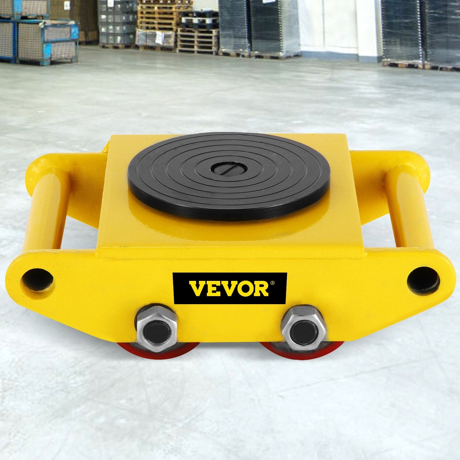 VEVOR Industrial Machinery Mover, 6T/13200lbs Machinery Moving Skate with 360°Rotation Cap and 4 Rollers & PU Wheels, Heavy Duty Dolly Skates for Moving Equipment 