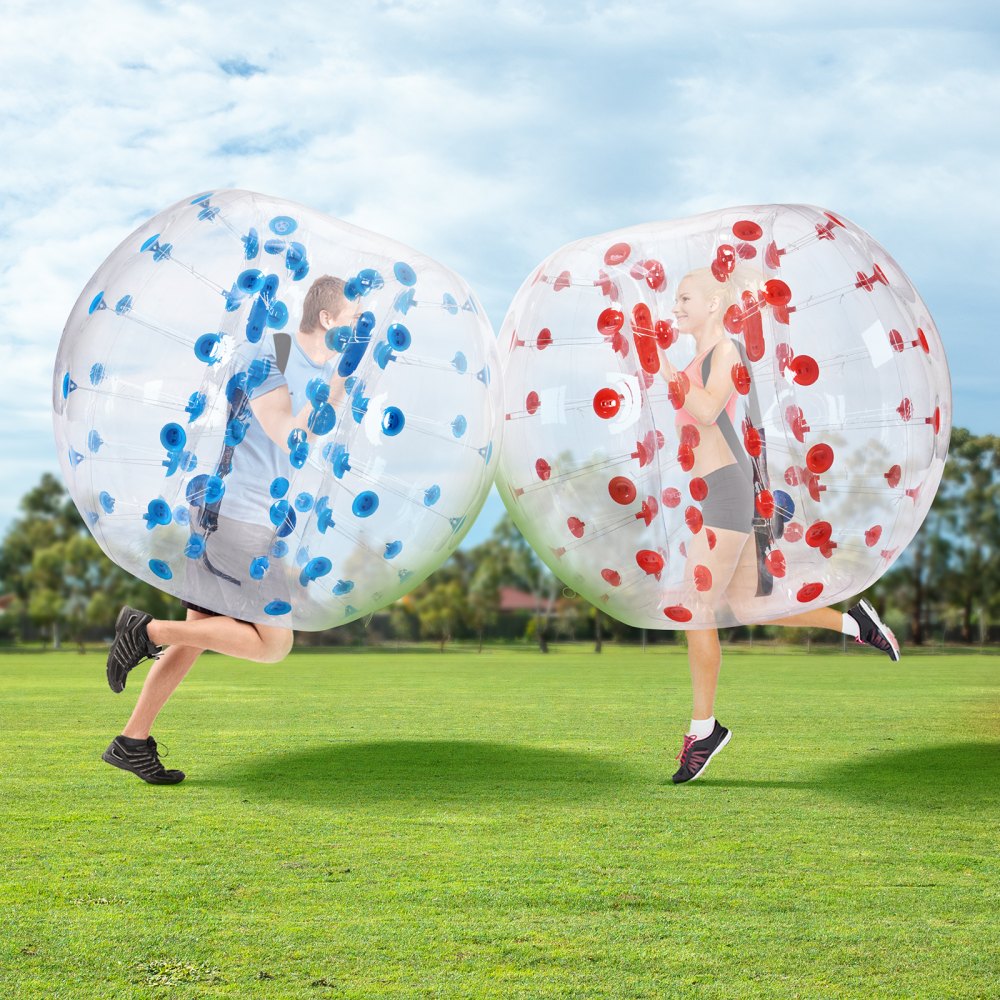 VEVOR Inflatable Bumper Balls 2-Pack, 5FT/1.5M Body Sumo Zorb Balls for Teen & Adult, 0.8mm Thick PVC Human Hamster Bubble Balls for Outdoor Team Gaming Play, Bumper Bopper Toys for Garden, Yard, Park 