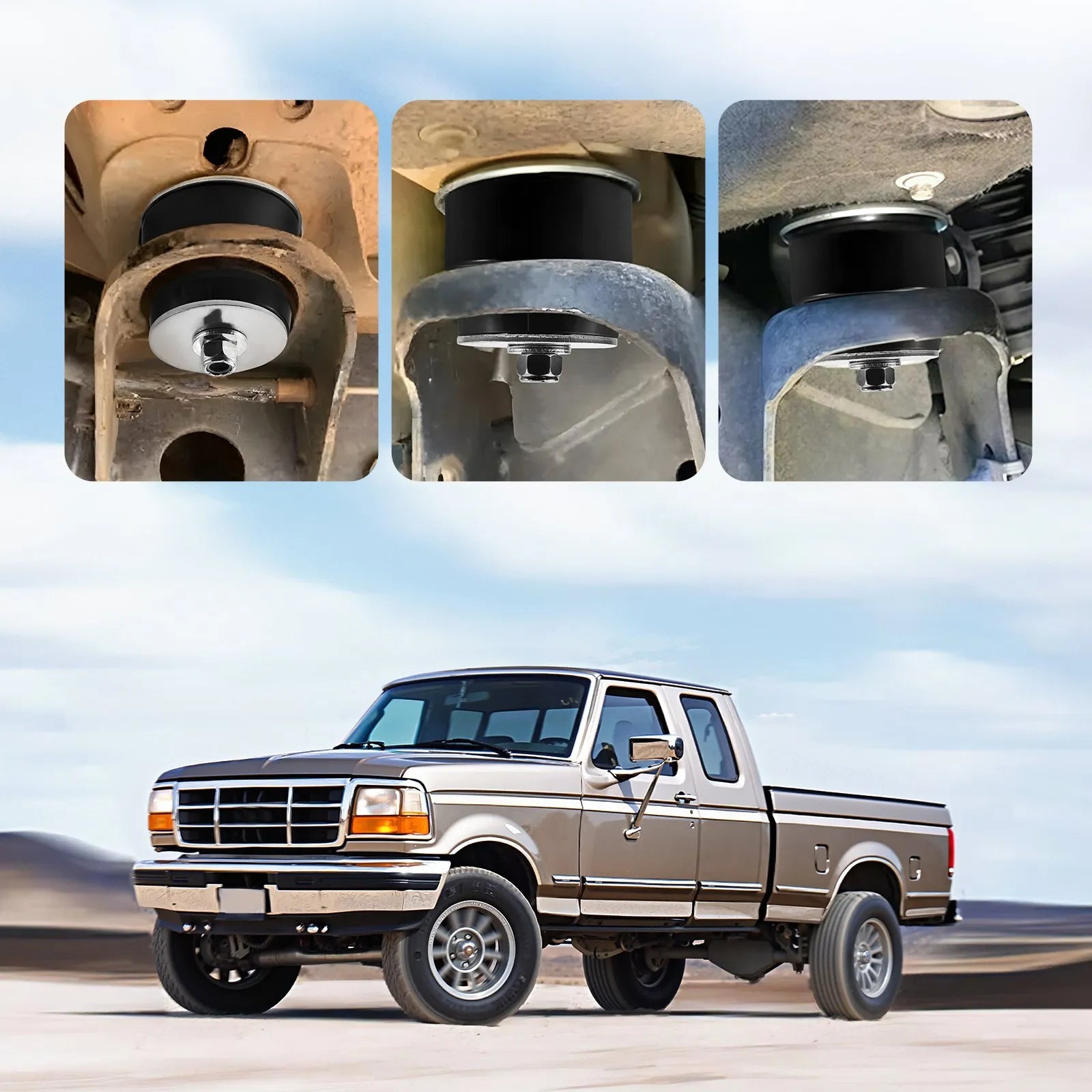 VEVOR Body Mount Bushing Kit, Compatible with 1980-1998 Ford F150 F250 F350, 62 PCS Polyurethane Body Mount Kit, Quick Replacement, Durable Components for Improving Bumpy Driving Performance, Black 