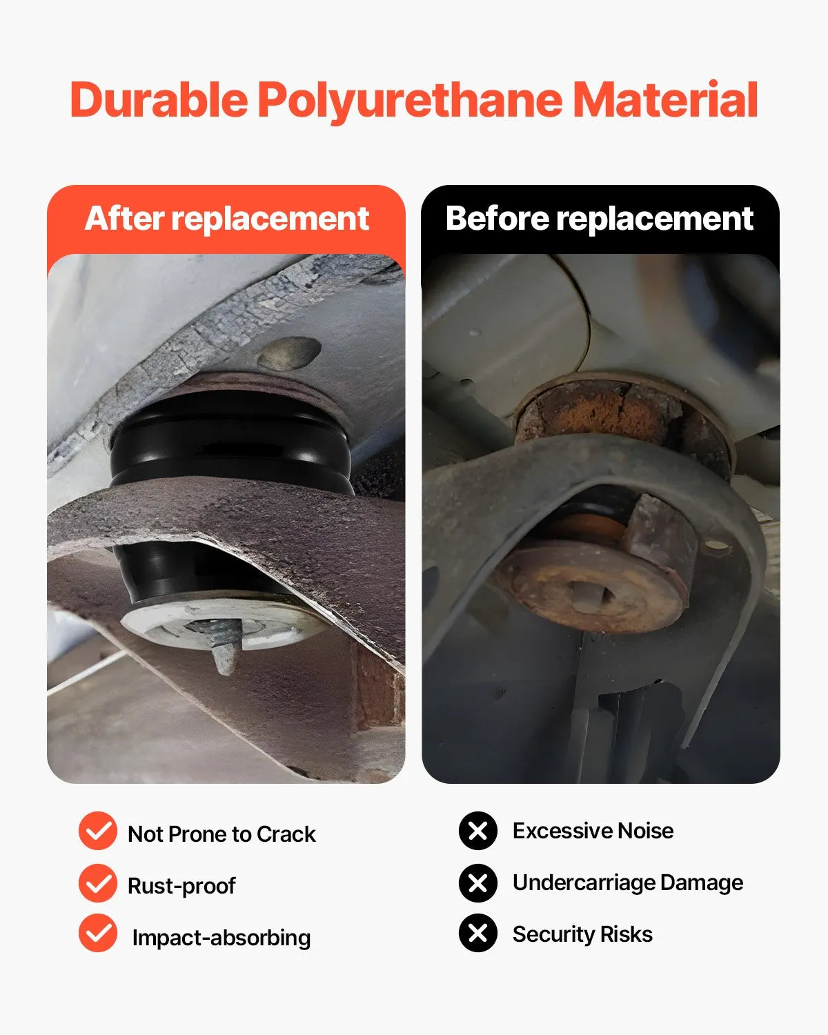 VEVOR Body Mount Bushing Kit, Compatible with 2008-2016 F250 F350 Super Duty, 60 PCS Polyurethane Body Mount Kit, Quick Replacement, Durable Components for Improving Bumpy Driving Performance, Black 