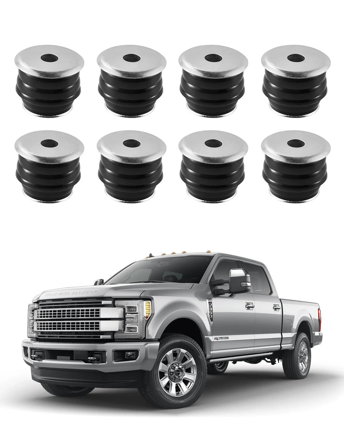 VEVOR Body Mount Bushing Kit, Compatible with 2008-2016 F250 F350 Super Duty, 60 PCS Polyurethane Body Mount Kit, Quick Replacement, Durable Components for Improving Bumpy Driving Performance, Black 