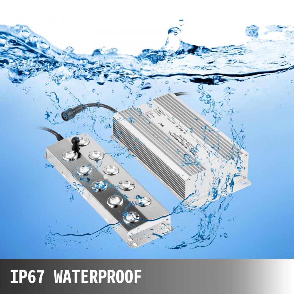 VEVOR Mist Maker 10 Head Ultrasonic Mist Fogger with Waterproof Power Supply Ultrasonic Fogger Humidifier Stainless Steel Pond Mister Fogger 5kg/h Ultrasonic Mist Humidifier for Gardening and Pond 