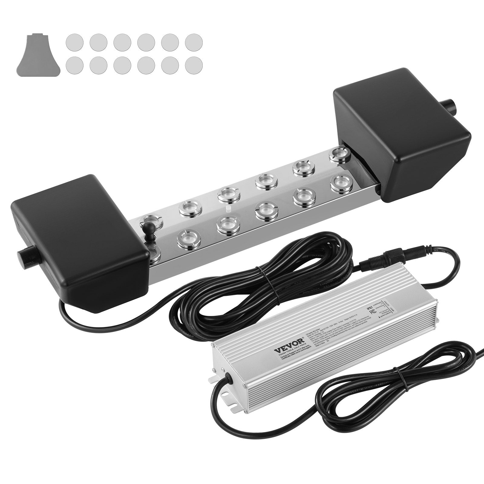 VEVOR 12 Head Ultrasonic Mist Maker 9000mL/H Ultrasonic Fogger IP67 Waterproof 
