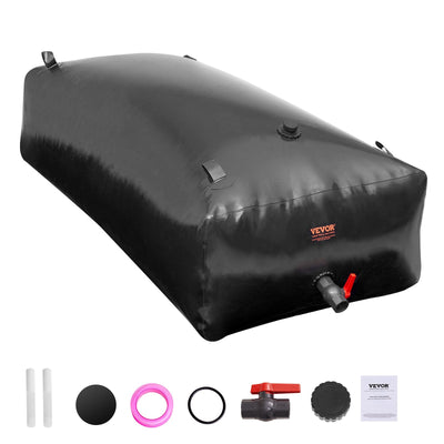 VEVOR Portable Water Storage Bladder 264 Gal PVC Collapsible Water Tank Black 