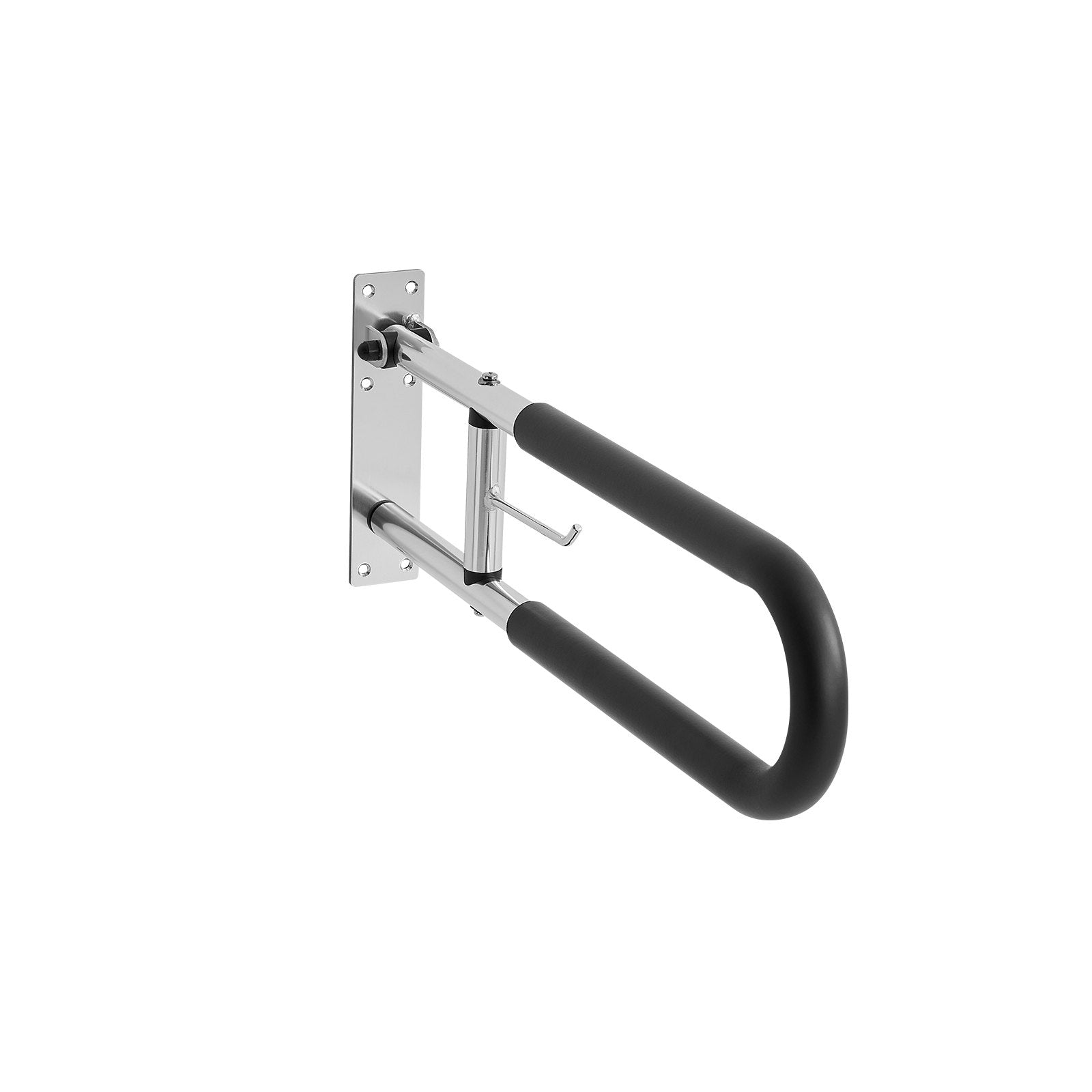 VEVOR Folding Toilet Safety Rail 30 In 300 Lbs Load Capacity with Paper Holder 