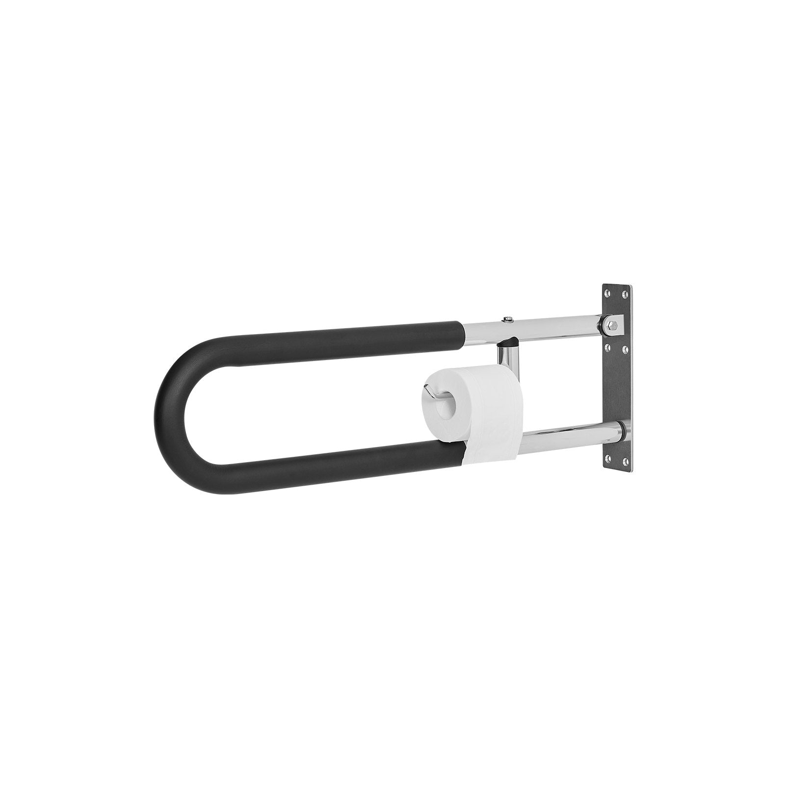 VEVOR Folding Toilet Safety Rail 30 In 300 Lbs Load Capacity with Paper Holder 