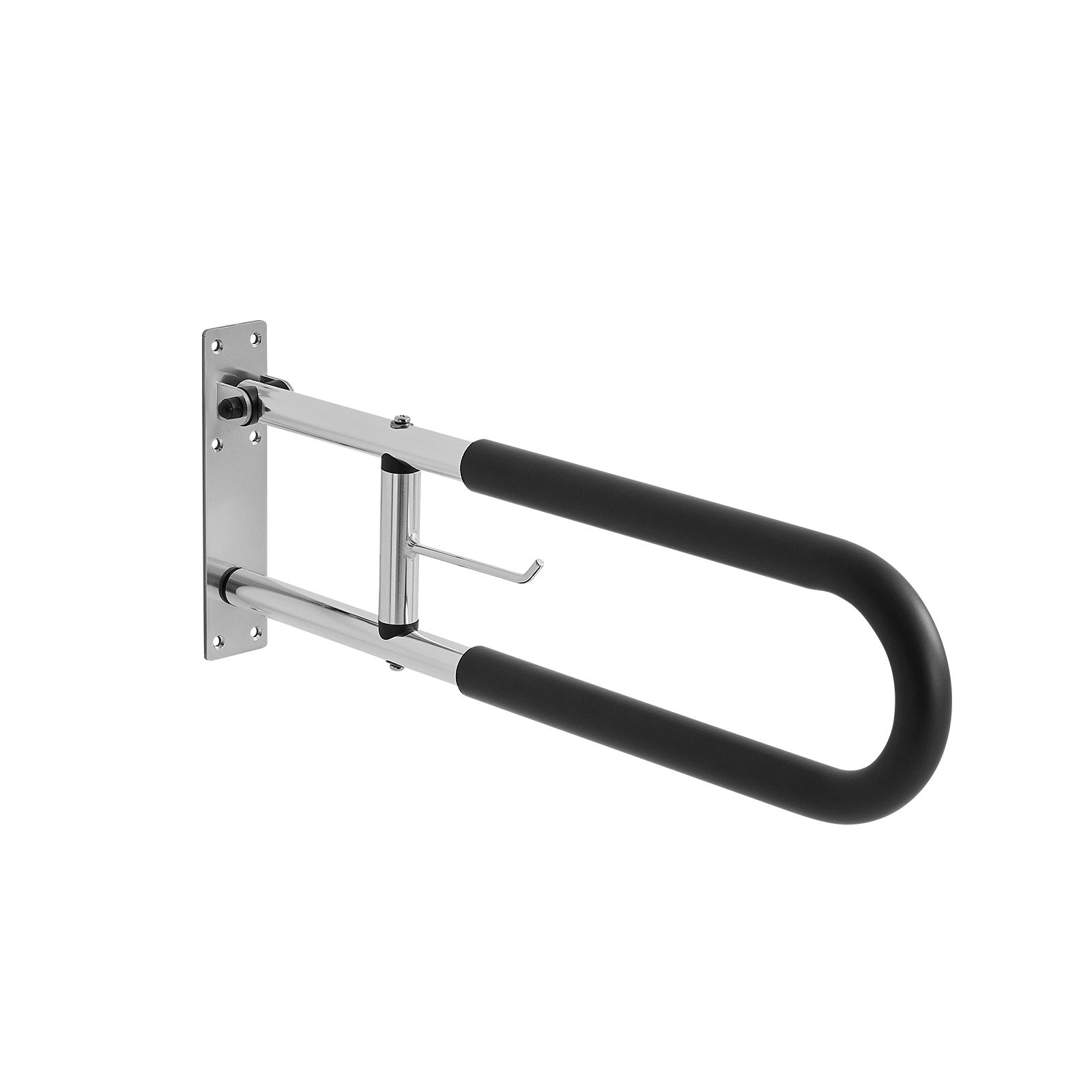 VEVOR Folding Toilet Safety Rail 30 In 300 Lbs Load Capacity with Paper Holder 