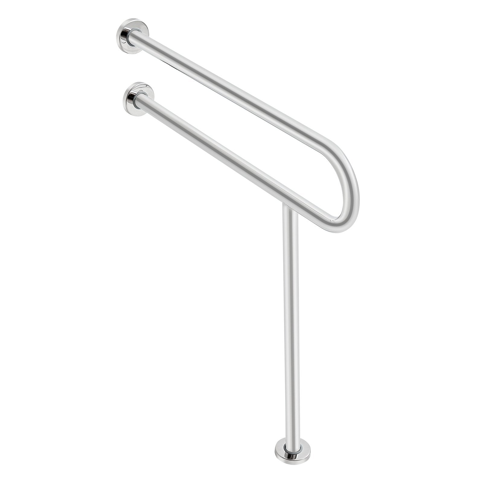 VEVOR Toilet Safety Rail with Leg 31.5In 300lb Capacity Stainless Steel Grab Bar 