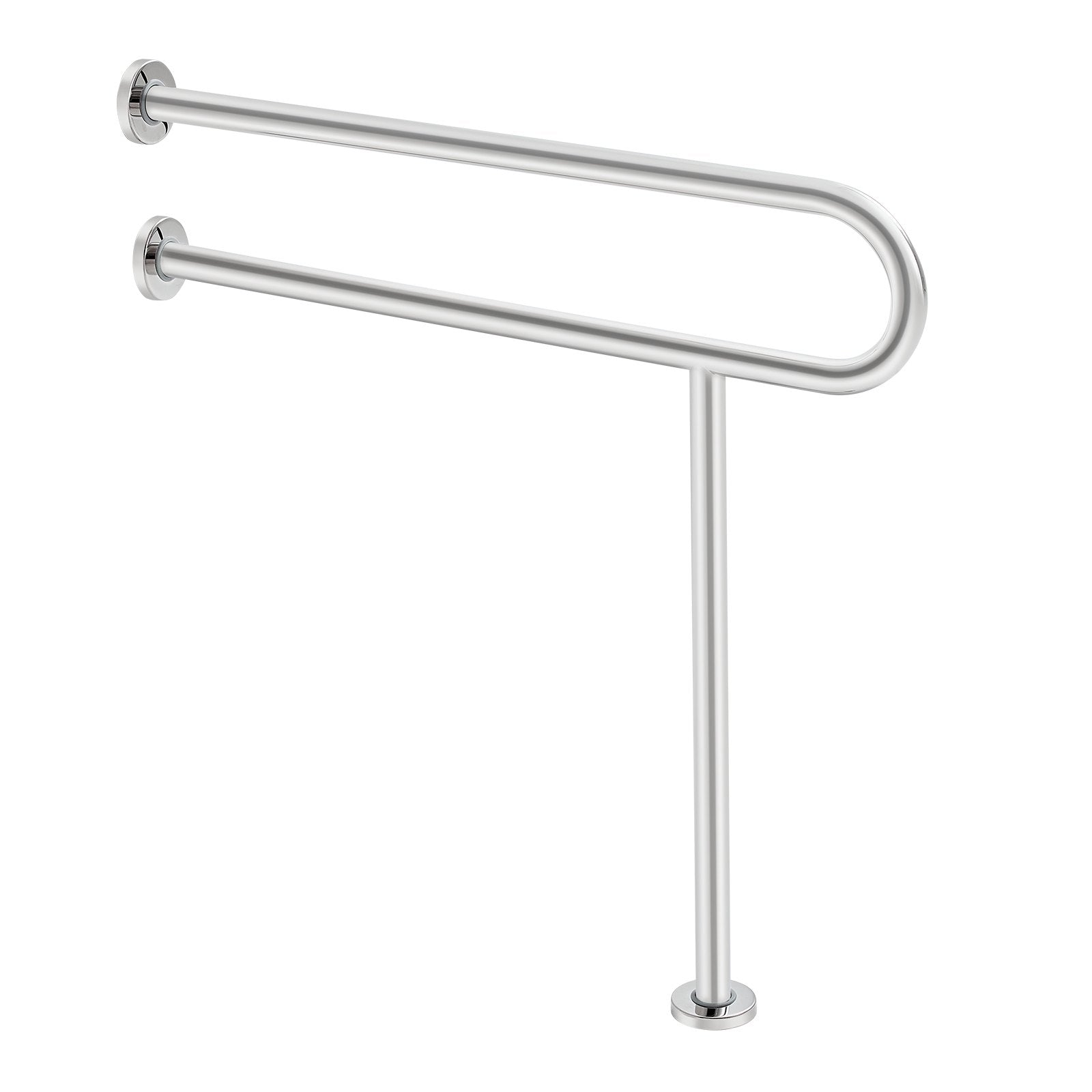 VEVOR Toilet Safety Rail with Leg 31.5In 300lb Capacity Stainless Steel Grab Bar 