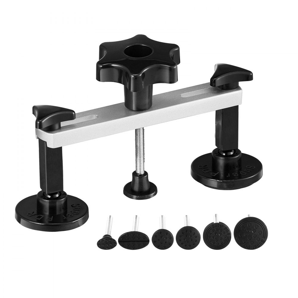 VEVOR 25 PCS Dent Removal Kit, Paintless Dent Repair Kit with Bridge Puller and Puller Tabs, Auto Dent Puller Kit with Hot Glue Gun, Glue Sticks for Auto Body Dents, and Other Metal Surface Dents 