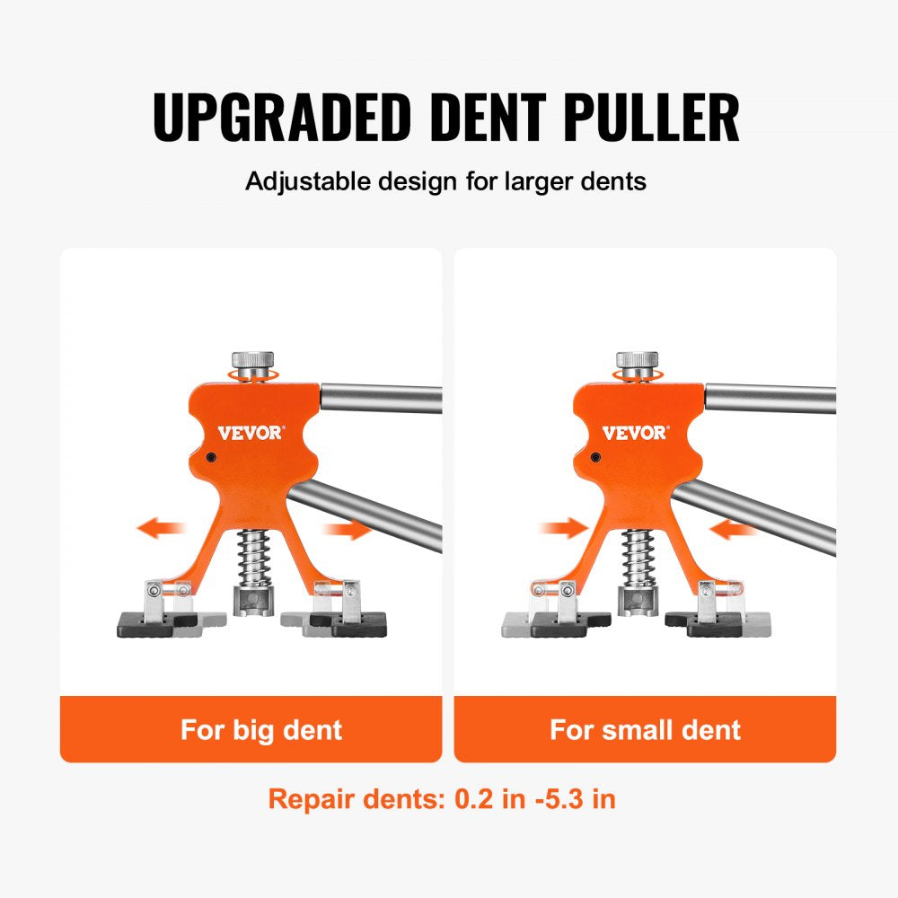 VEVOR 46 PCS Dent Removal Kit, Paintless Dent Repair Kit with Golden Dent Lifter, Hot Glue Gun and Glue Sticks, Car Dent Puller Kit for Auto Dent Removal, Small Hail Damage, Door Ding 
