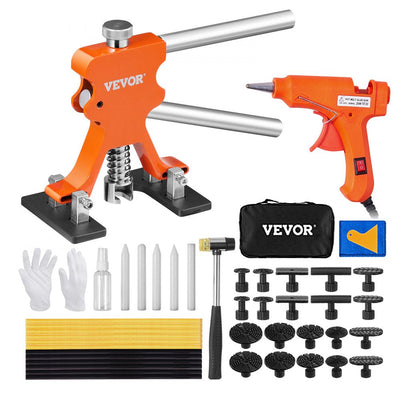 VEVOR 46 PCS Dent Removal Kit, Paintless Dent Repair Kit with Golden Dent Lifter, Hot Glue Gun and Glue Sticks, Car Dent Puller Kit for Auto Dent Removal, Small Hail Damage, Door Ding 