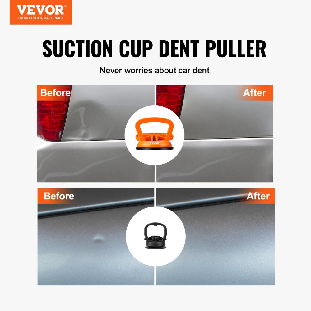 VEVOR Dent Removal Kit, 3 Packs Suction Cups, Dent Puller Handle Lifter with Gloves and Cloth, Paintless Car Dent Puller Remover for Car Dent Repair, Glass, Tiles, Mirror Lifting and Moving 