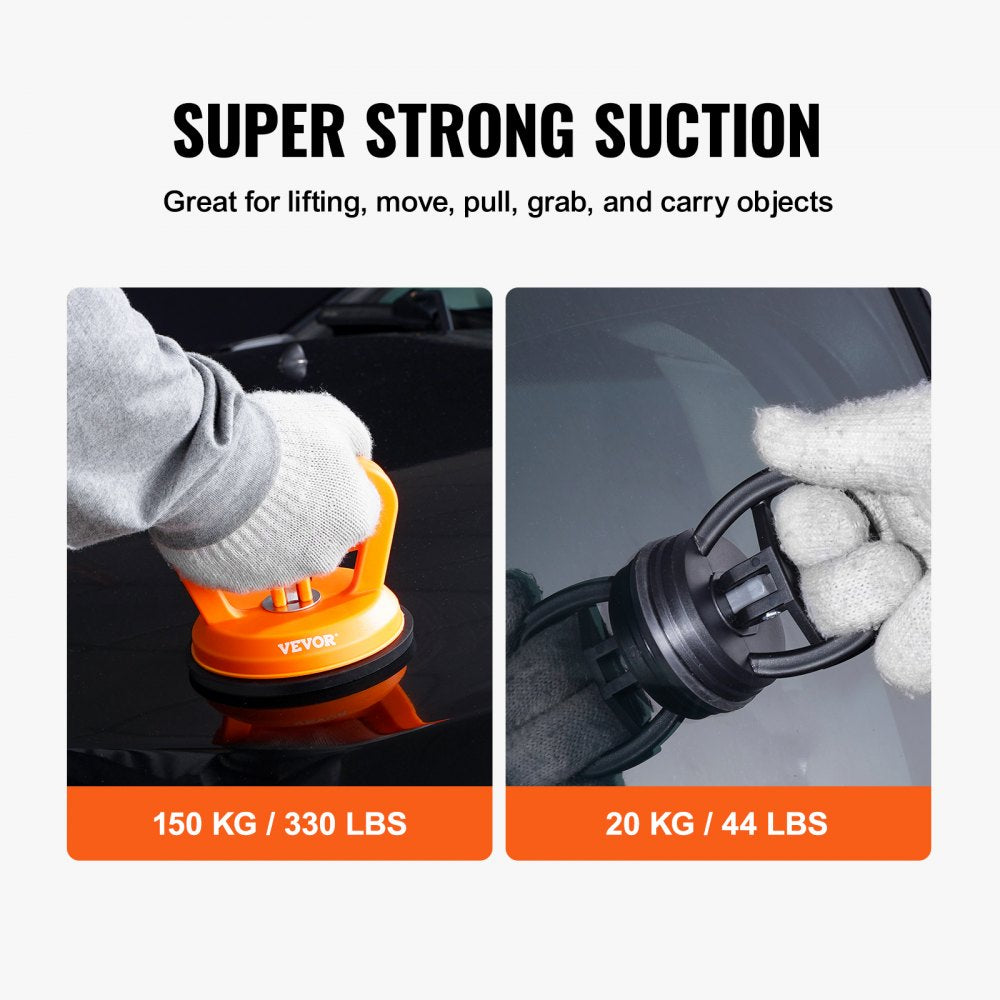 VEVOR Dent Removal Kit, 3 Packs Suction Cups, Dent Puller Handle Lifter with Gloves and Cloth, Paintless Car Dent Puller Remover for Car Dent Repair, Glass, Tiles, Mirror Lifting and Moving 