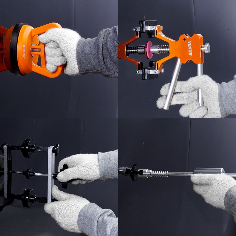 VEVOR 107 PCS Dent Removal Kit, Paintless Dent Repair Kit with Golden Lifter, Bridge Puller, Slide Hammer T-bar Dent Puller, Suction Cup Dent Puller for Auto Body Dents, Hail Damage, Door Ding 