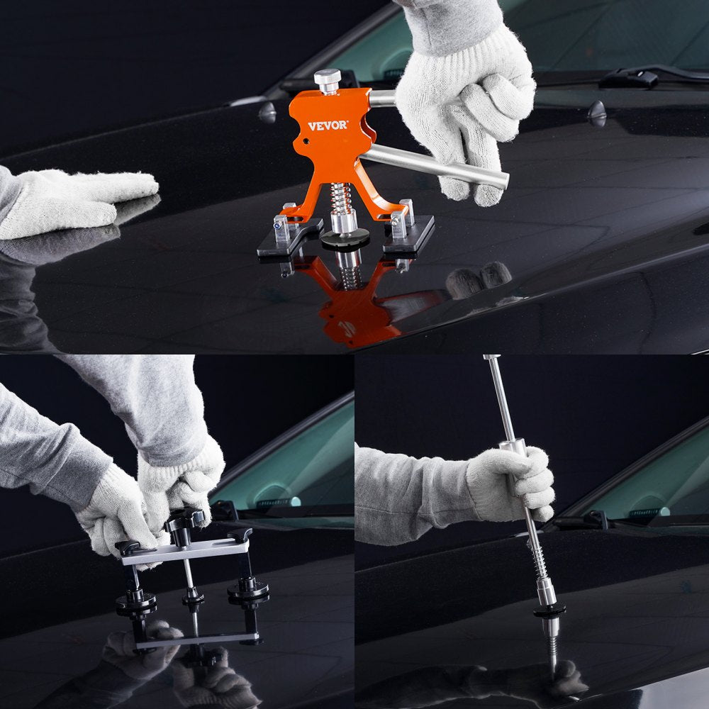 VEVOR 69 PCS Dent Repair Kit, Auto Car Body Paintless Dent Removal Tool Kit, Golden Lifter, Bridge Puller, Slide Hammer Tool Kit for Automobile Body, Washing Machine, Refrigerator 