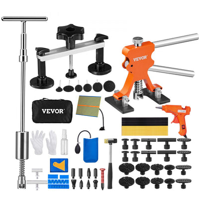 VEVOR 69 PCS Dent Repair Kit, Auto Car Body Paintless Dent Removal Tool Kit, Golden Lifter, Bridge Puller, Slide Hammer Tool Kit for Automobile Body, Washing Machine, Refrigerator 