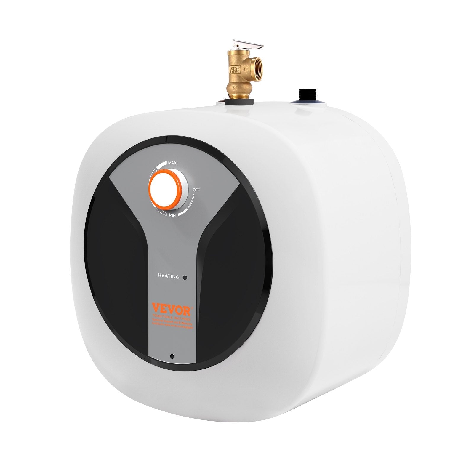 VEVOR Electric Mini-Tank Water Heater 8-Gallon Tank, 1440W Hot Water Boiler Storage, Safety Temperature Pressure Valve Easy Install, for Kichen Bathroom Restaurant, Shelf Wall Floor Mounted 