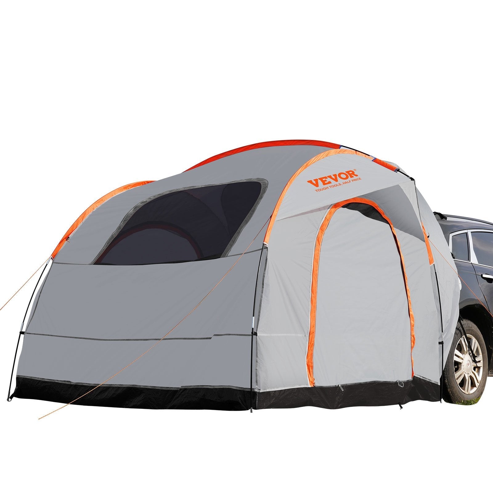 VEVOR SUV Camping Tent, 8'-8' SUV Tent Attachment for Camping with Rain Layer and Carry Bag, PU2000mm Double Layer Truck Tent, Accommodate 6-8 Person, Rear Tent for Van Hatch Tailgate 