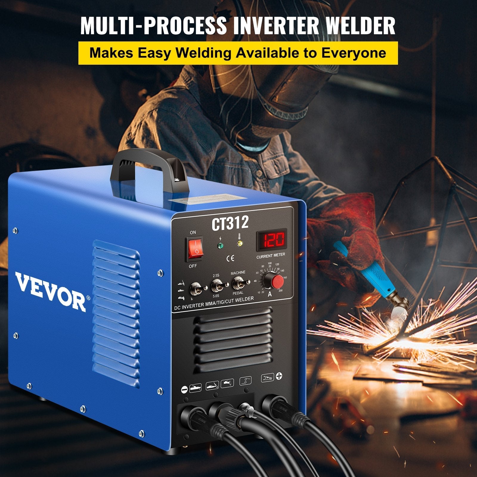 CT312 TIG/MMA Welder + Plasma Cutter 3in1 Welding Machine + Accessories 