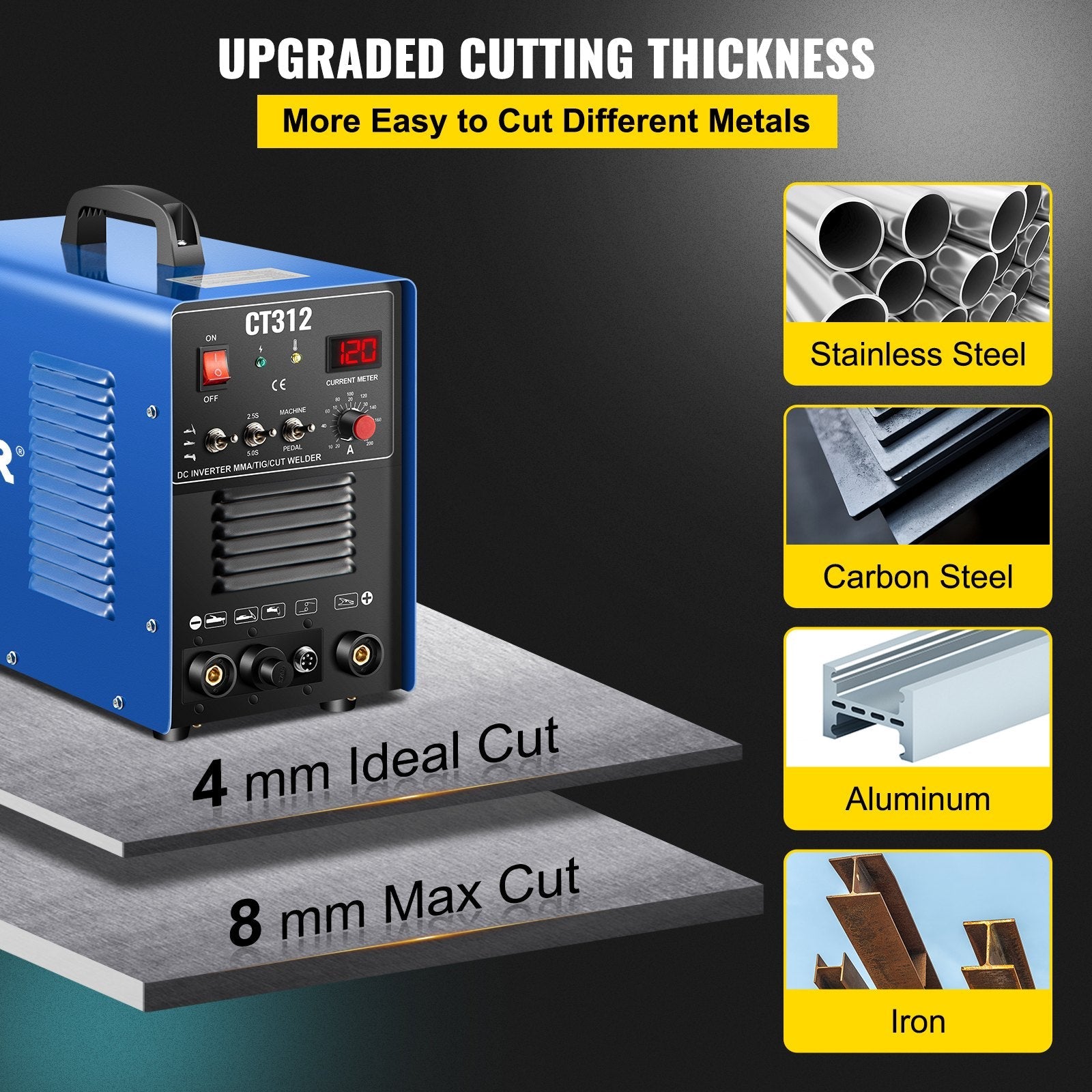 CT312 TIG/MMA Welder + Plasma Cutter 3in1 Welding Machine + Accessories 