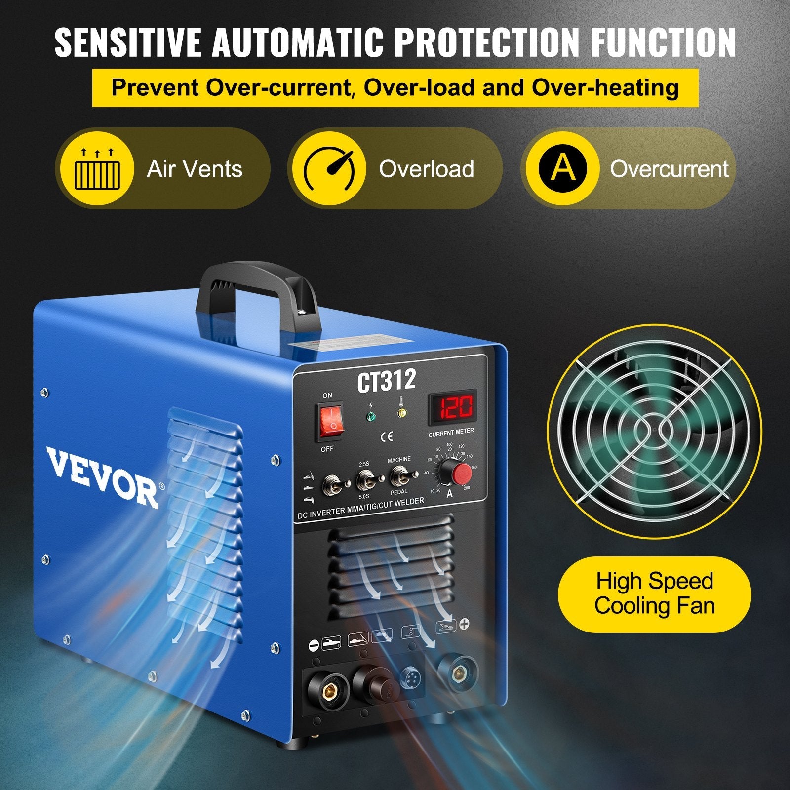 CT312 TIG/MMA Welder + Plasma Cutter 3in1 Welding Machine + Accessories 