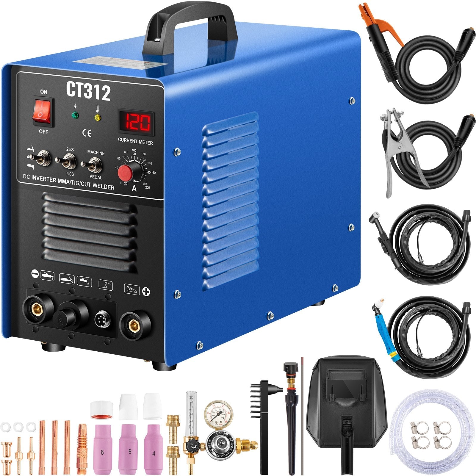 CT312 TIG/MMA Welder + Plasma Cutter 3in1 Welding Machine + Accessories 