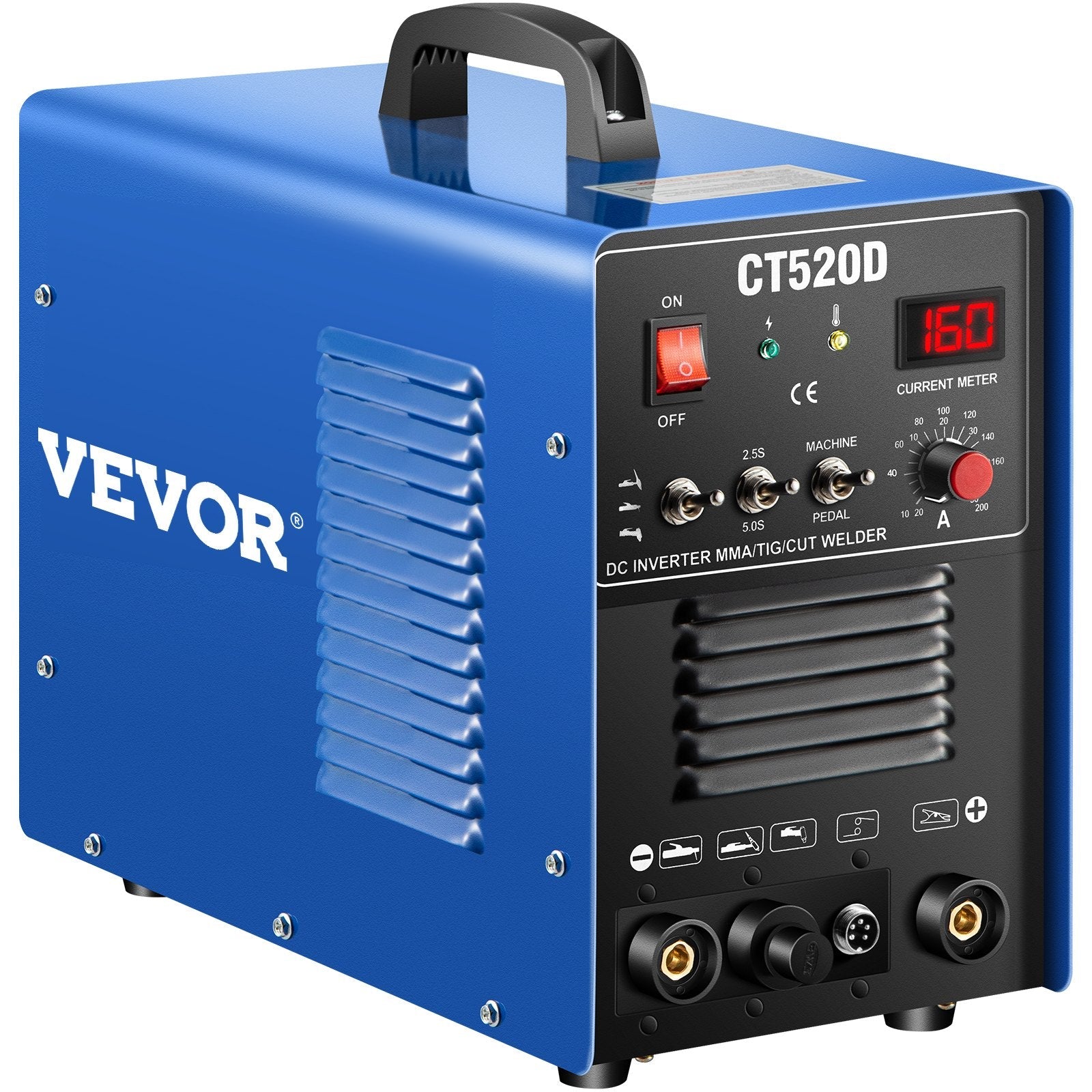 VEVOR TIG/MMA Plasma Cutter CT520D 3 in 1 Combo Welding Machine Tig Welder 200A Arc Welder 200A Plasma Cutter 50A Plasma Cutting Machine Dual Voltage 110 220V 