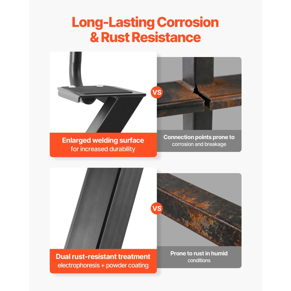 Boat Trailer Steps with Handle – Heavy-Duty 3-Step Side-Mount Marine Ladder