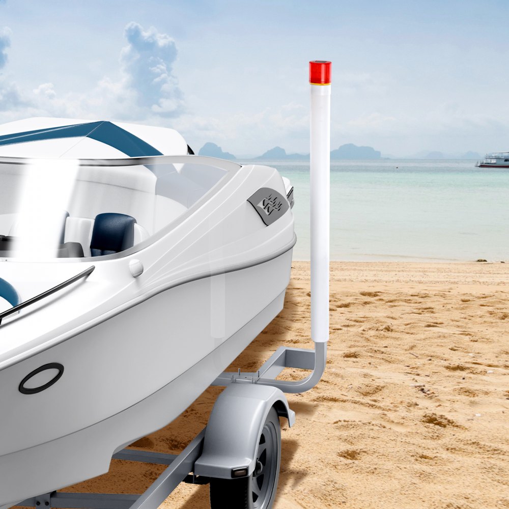 VEVOR Boat Trailer Guide, 62” with LED Light Trailer Guide Poles, 2PCS Rustproof Galvanized Steel Trailer Guide ons, Trailer Guides with PVC Pipes, for Ski Boat, Fishing Boat or Sailboat Trailer 