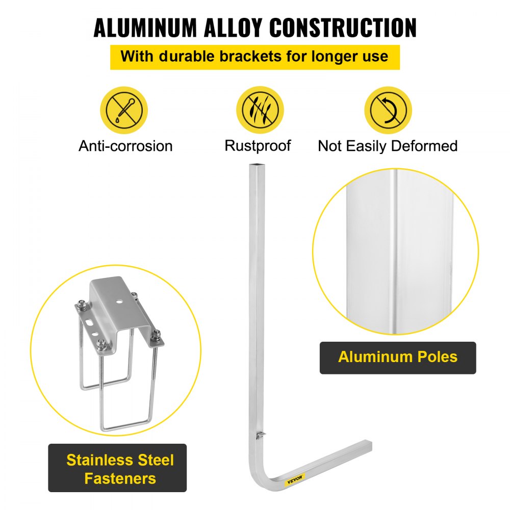 VEVOR Boat Trailer Guide-ons 46" Aluminum Trailer Guide on 2PCS Trailer Guides 