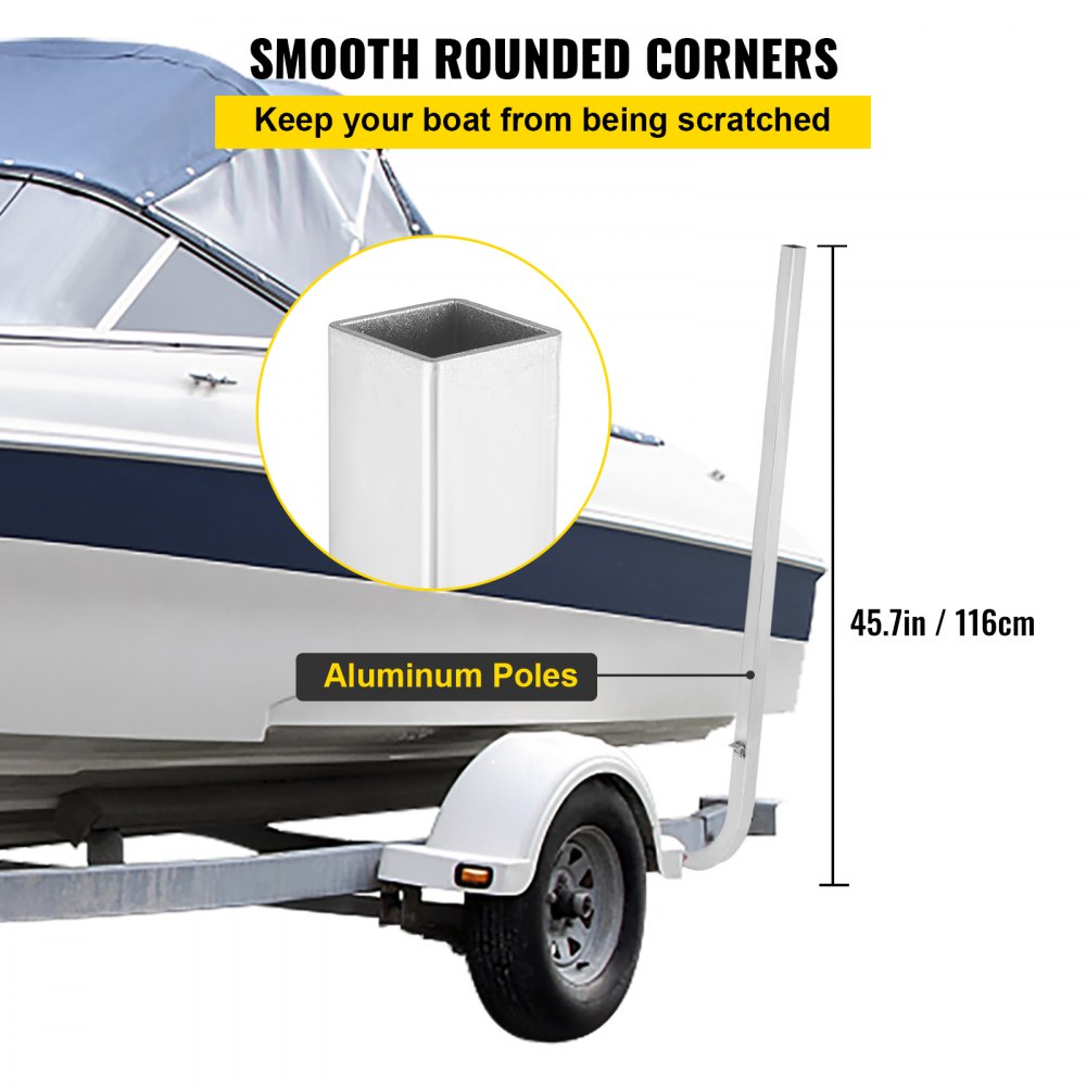 VEVOR Boat Trailer Guide-ons 46" Aluminum Trailer Guide on 2PCS Trailer Guides 