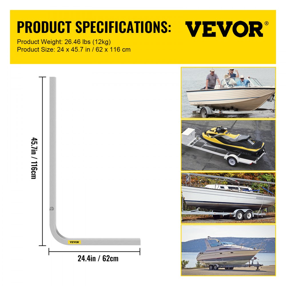VEVOR Boat Trailer Guide-ons 46" Aluminum Trailer Guide on 2PCS Trailer Guides 