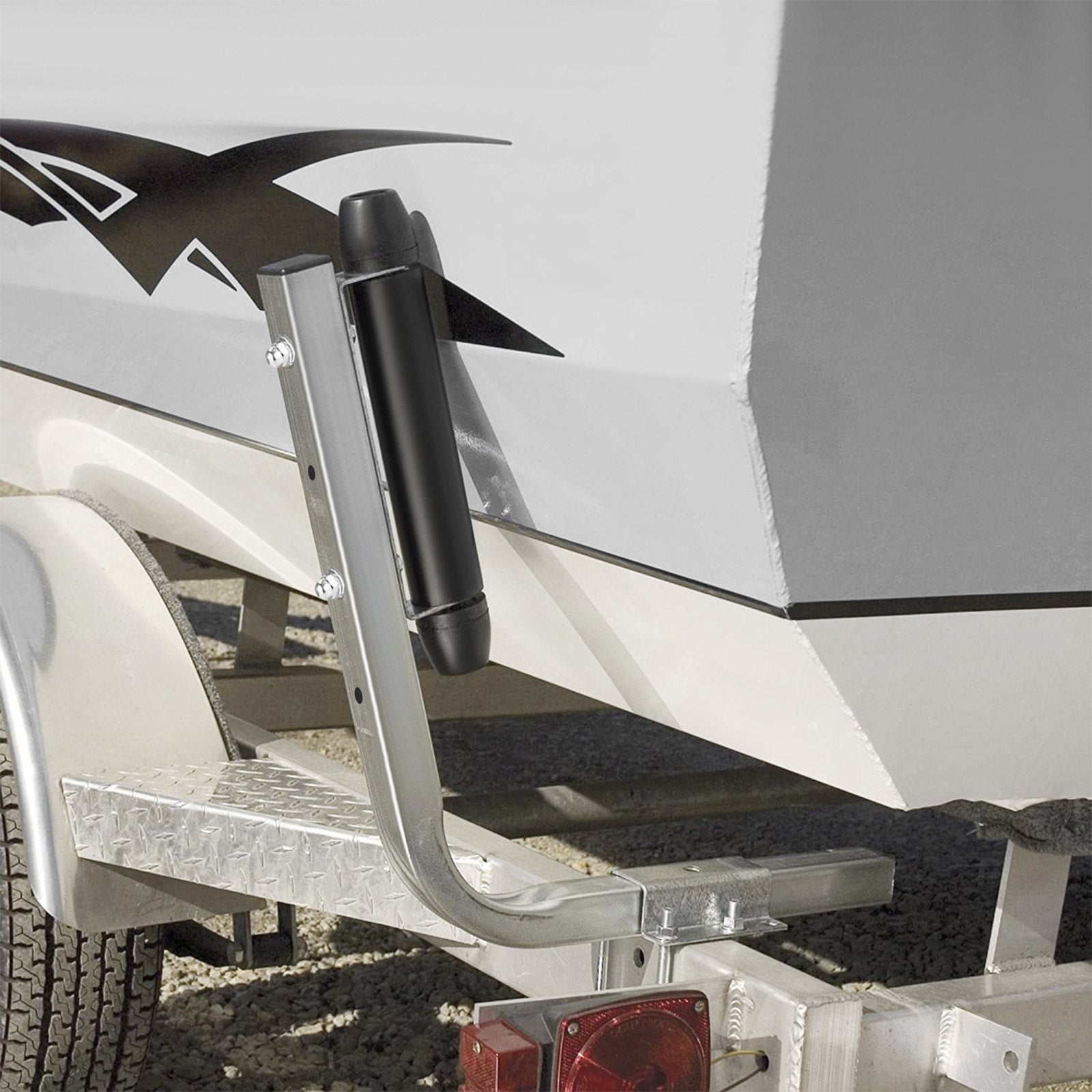 VEVOR Boat Trailer Guide-ons 15.6", 2PCS Trailer Guides with Rubber Rollers, Galvanized Steel Trailer Guide ons, w/ Complete Mounting Accessories, for Ski Boat, Fishing Boat or Sailboat Trailer 